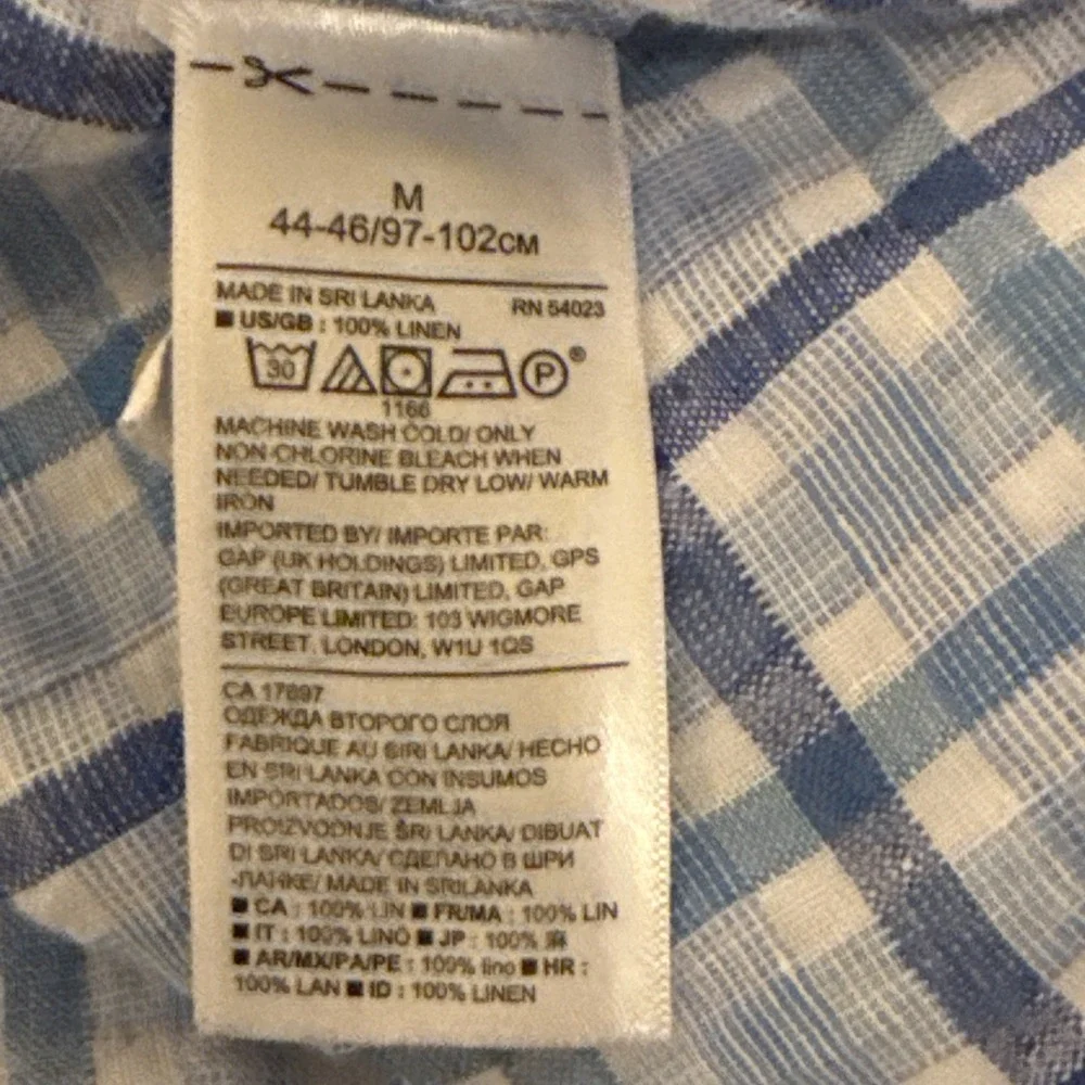 Banana Republic Shirt Men's Multicolor Medium‎ Linen Camden Standard Fit Preppy